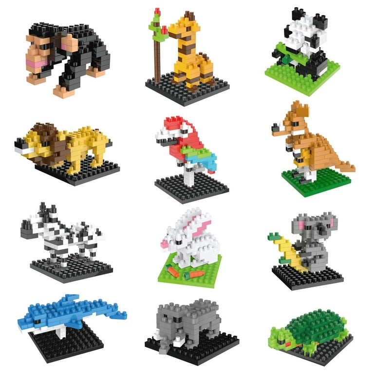 12 Packs Classroom Rewards and Treasure Box Filler Prizes Kimiangel Mini Building Blocks Animals Party Favors for Kids Goodie Bag Fillers 